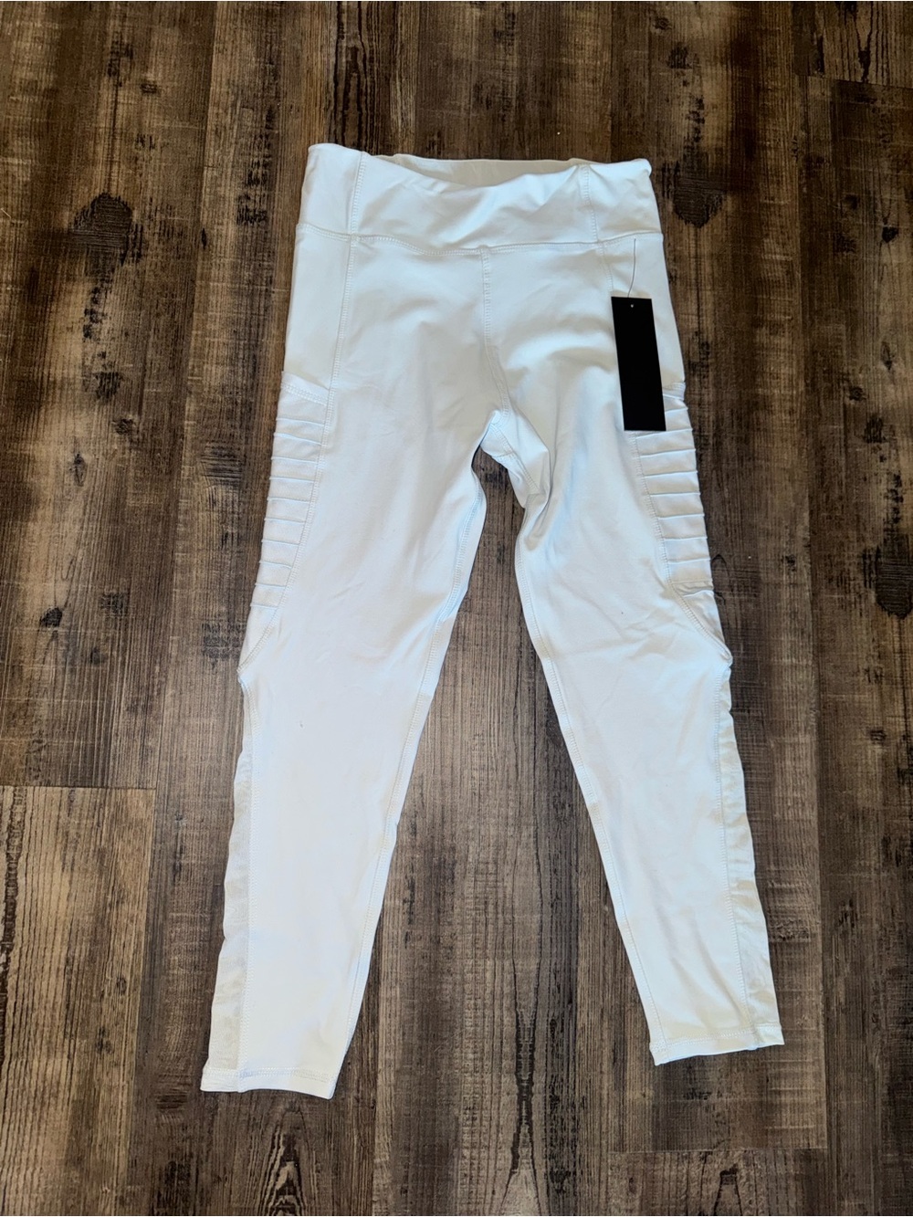 Mono B White High-Waist Leggings sky blue